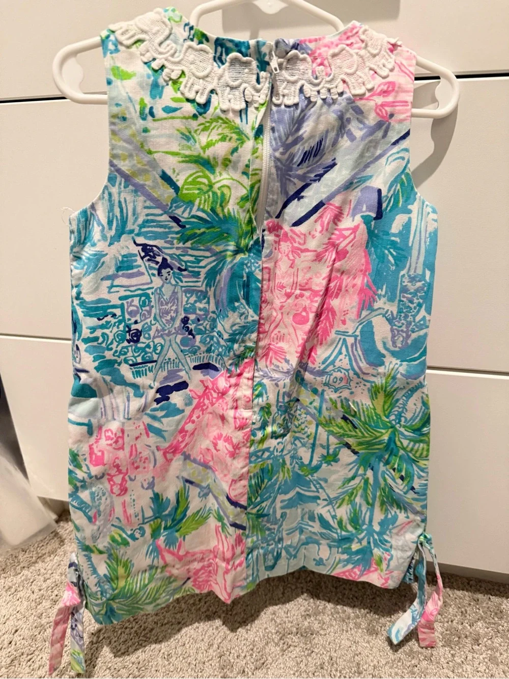 Lilly Pulitzer Pink, Aqua & Green Sleeveless Floral Shift Dress
